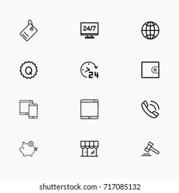 E-commerce line icon set