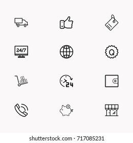 E-commerce line icon set