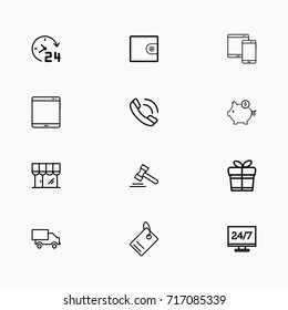 E-commerce line icon set