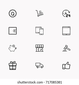 E-commerce line icon set