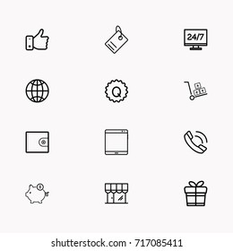 E-commerce line icon set
