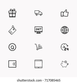E-commerce line icon set