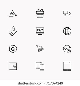 E-commerce line icon set