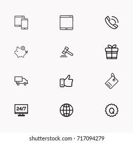 E-commerce line icon set