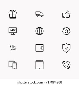 E-commerce line icon set