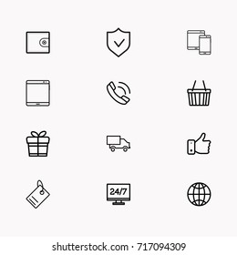 E-commerce line icon set
