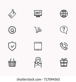 E-commerce line icon set