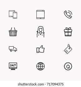 E-commerce line icon set