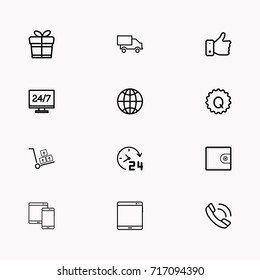 E-commerce line icon set