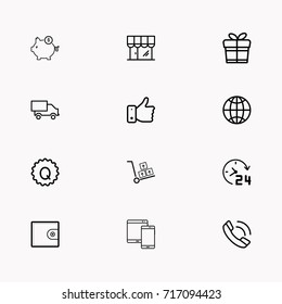 E-commerce line icon set