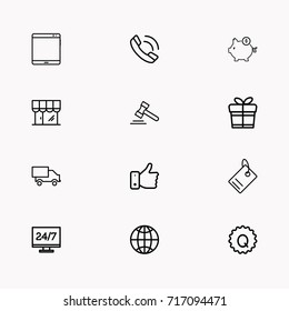 E-commerce line icon set
