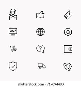 E-commerce line icon set