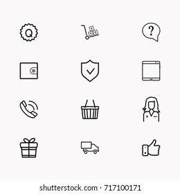 E-commerce line icon set