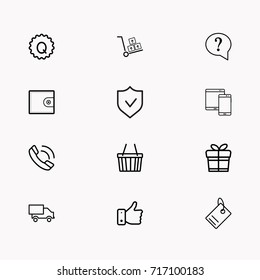 E-commerce line icon set