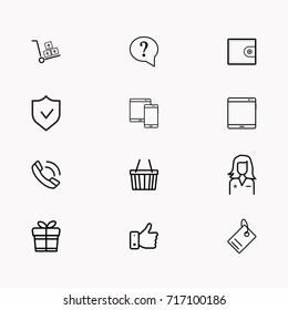 E-commerce line icon set