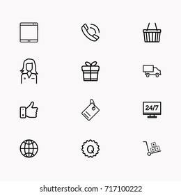 E-commerce line icon set