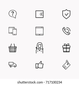 E-commerce line icon set