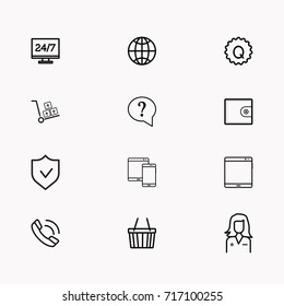 E-commerce line icon set