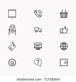 E-commerce line icon set