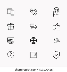 E-commerce line icon set