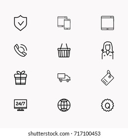 E-commerce line icon set