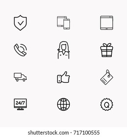 E-commerce line icon set