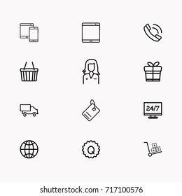 E-commerce line icon set