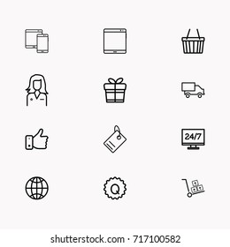 E-commerce line icon set