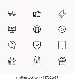E-commerce line icon set