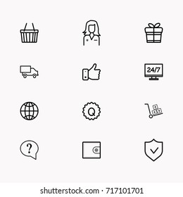 E-commerce line icon set