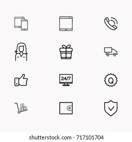 E-commerce line icon set