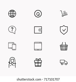 E-commerce line icon set