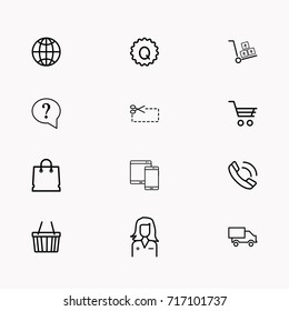 E-commerce line icon set