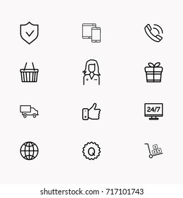 E-commerce line icon set