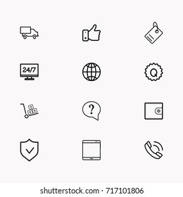 E-commerce line icon set