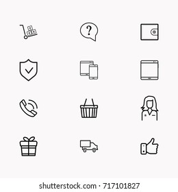 E-commerce line icon set