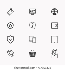 E-commerce line icon set