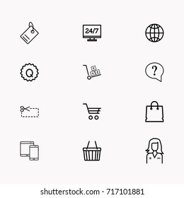 E-commerce line icon set