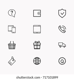 E-commerce line icon set
