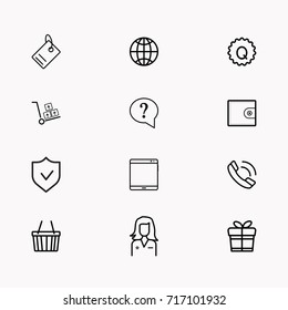 E-commerce line icon set