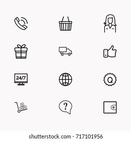 E-commerce line icon set