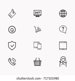 E-commerce line icon set