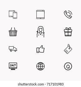 E-commerce line icon set