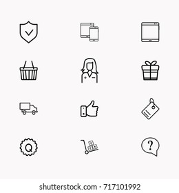 E-commerce line icon set