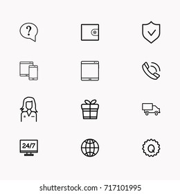 E-commerce line icon set