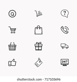 E-commerce line icon set