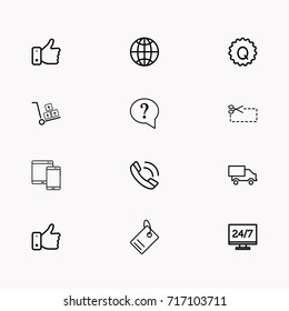E-commerce line icon set