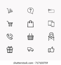 E-commerce line icon set