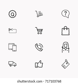 E-commerce line icon set