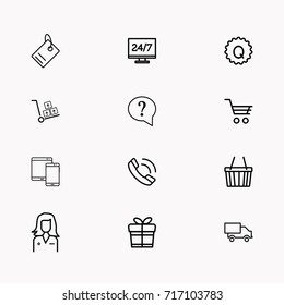 E-commerce line icon set